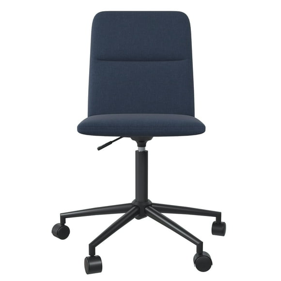 RealRooms Olten Office Desk Chair, Adjustable Height, Navy Blue Linen