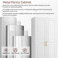 thumbnail image 4 of SteeLoong 75"H Kitchen Pantry Cabinet,Metal Storage Cabinet, with 2 Door and 4 Adjustable Shelves,White Cupboard for Livingroom,Pantry,Kitchen, 4 of 9