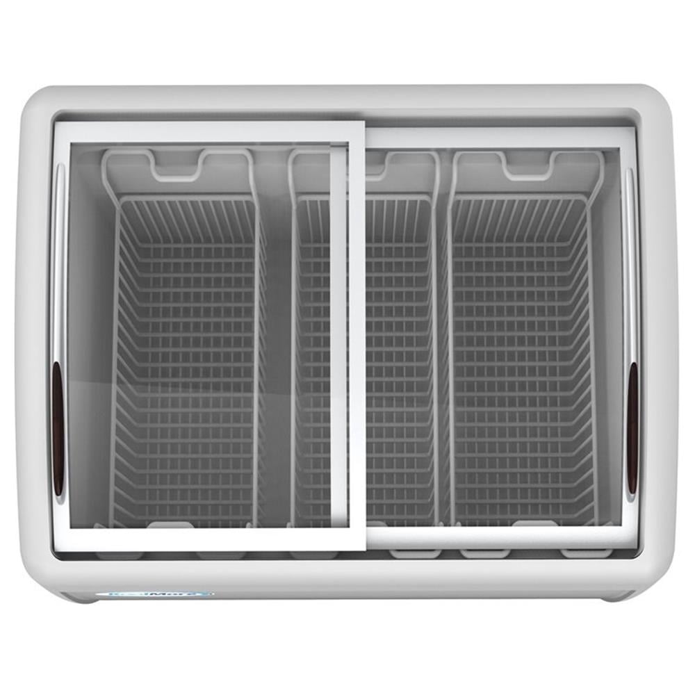 Pemberly Row Metal Ice Cream Freezer Display Case with 3 Storage Baskets - White
