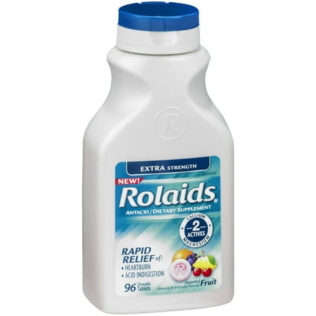 Rolaids Extra Strength Fruit Antacid, 96 CT (Pack of 3 ...