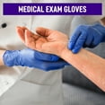 thumbnail image 4 of Powder Free Disposable Gloves Medium - 100 Pack - Nitrile and Vinyl Blend Material - Extra Strong, 4 Mil Thick - Latex Free, Food Safe, Blue - Medical Exam Gloves, Cleaning Gloves, 4 of 8