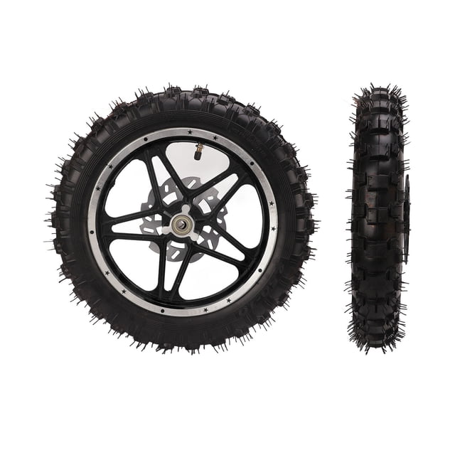 Qiilu Wheel Tire And Rim, Front Wheel Assembly 2.5-10 Wheel Tyre Tires 12MM Shaft Diameter For Off Road Vehicle Motorcycle Bicycle