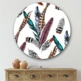thumbnail image 2 of Designart 'Colourful Boho Art Feather Set V' Bohemian & Eclectic Circle Metal Wall Art 29x29 - Disc of 29, 2 of 5