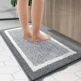 thumbnail image 6 of Buganda Bathroom Rugs and Mats, Extra Soft and Absorbent Microfiber Bath Mats, Non-Slip Shaggy Bath Carpets, 24x36, Grey, 6 of 7