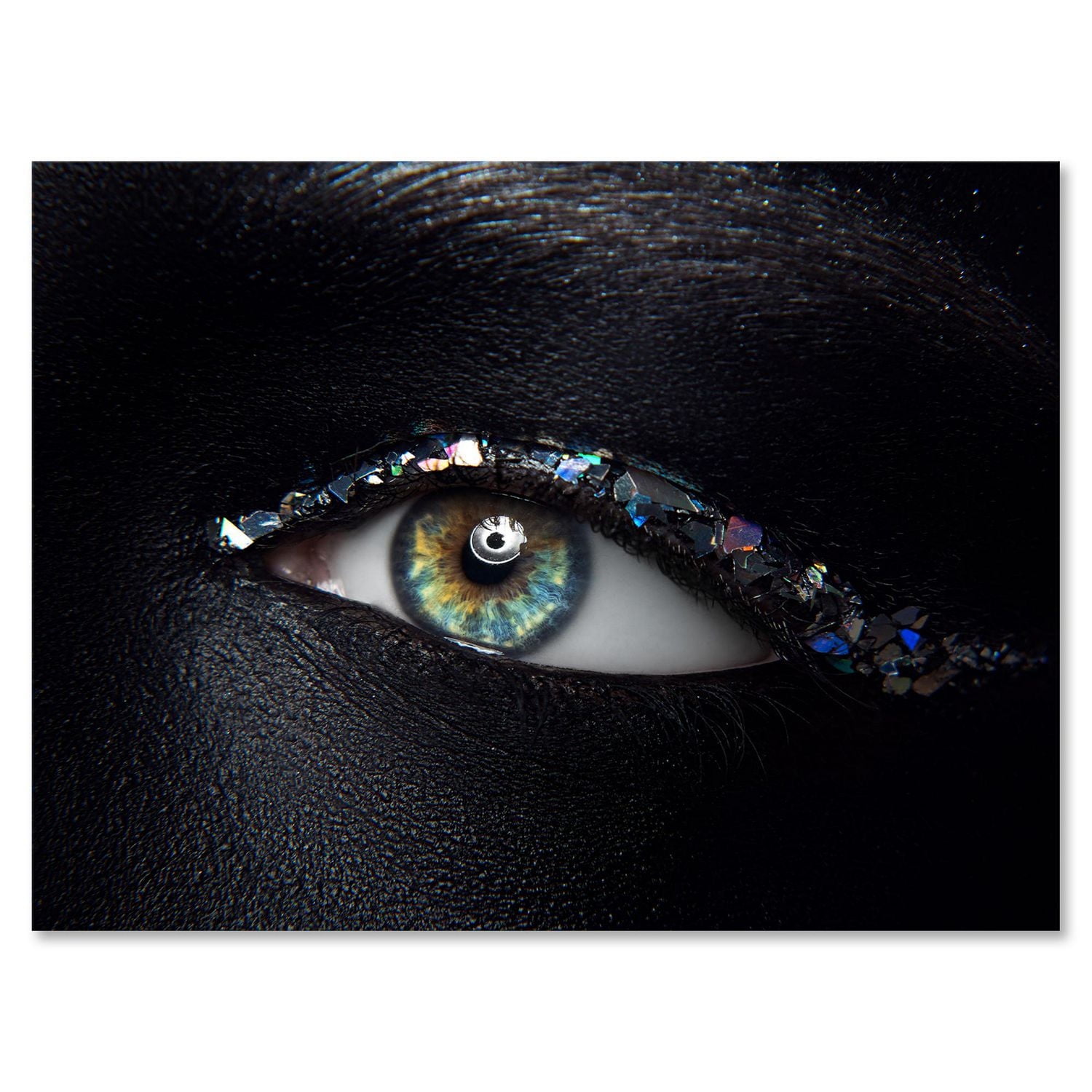 Designart Yeux de femme avec des étincelles de verre multicolores Art mural sur toile