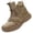 Khaki, variant on Men High Top Steel Toe Safety Sneakers, Waterproof Air Cushion Work Shoes, Breathable Lightweight Puncture Proof Footwear for Industrial Construction Jobs (Khaki, 6.5)
