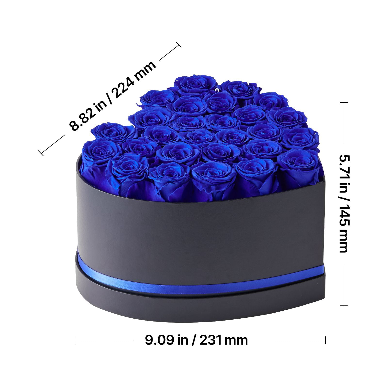 Preserved Roses 27 Real Roses in Heart Box, Lasts Up to 3 Years, No Watering Needed, Light Rose Fragrance, Romantic Gift for Valentine's Day Birthday Christmas