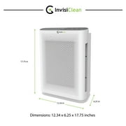 Air Purifier for Allergies and Asthma, Smoke Odors, Large Rooms, Home, Pets, Mold, Dust - 4-in-1 System with UV, Ionizer, True HEPA and Carbon - InvisiClean Aura II