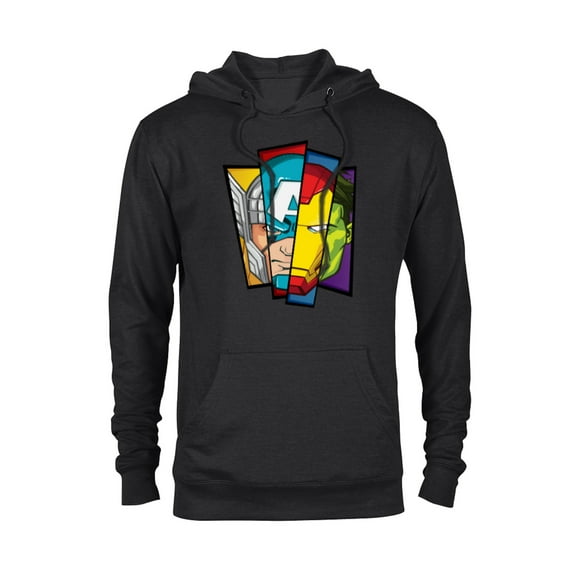Marvel Avengers Assemble Faces of Super Heroism - Pullover Hoodie for Adults - Customized-Black