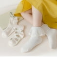 thumbnail image 6 of GYRATEDREAM 3 Pairs Toddler Baby Girls Non-Slip Ankle Socks Kids Cotton Lace Trim Anti-Skid Grips Socks Children Sticky Slipper Crew Socks for 1-12 Years, 6 of 8