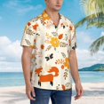 thumbnail image 5 of Bixox Men's Hawaiian Shirts Men's Flower Fox Print Short-Sleeve Shirt-XX-Large, 5 of 8