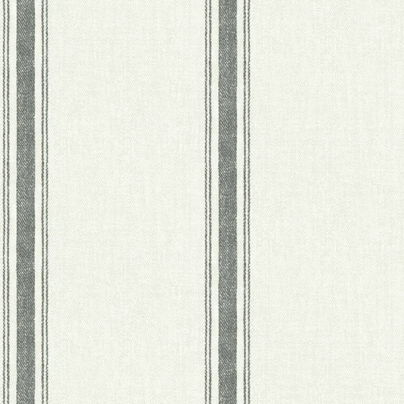 Chesapeake Linette Black Fabric Stripe Prepasted High Performance Wallpaper, 20.5-in by 33-ft, 56.4 sq. ft.