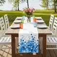 thumbnail image 4 of Table Runners 90 Inches Long Dress Scarves, Blue Gradient Farmhouse Coffee/Dining/Kitchen Table Runner for Living Room, Abstract Polka Dots Vintage Modern Art 13x90 Inch, 4 of 9