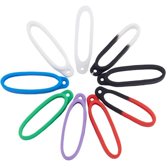 18Pcs 9 Colors Anti-Lost Silicone Rubber Ring 1.42"/36mm Adjustable Elastic Necklace Lanyard Rings Band Holder Cases Replacement Pendant Carrying Kit for Pens Key-Ring Office Sports diy