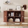 thumbnail image 4 of EastVita 47 in Mid Century Modern Sideboard Buffet Cabinet with Sliding Doors Adjustable Shelves Accent Storage Cabinet, 4 of 8