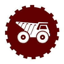 Big Dump Truck Vinyl Decal - Small - Dark Red