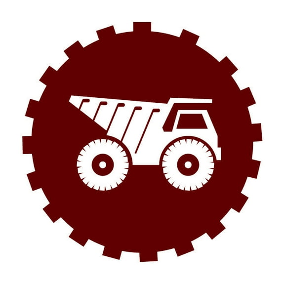 Big Dump Truck Vinyl Decal - Small - Dark Red