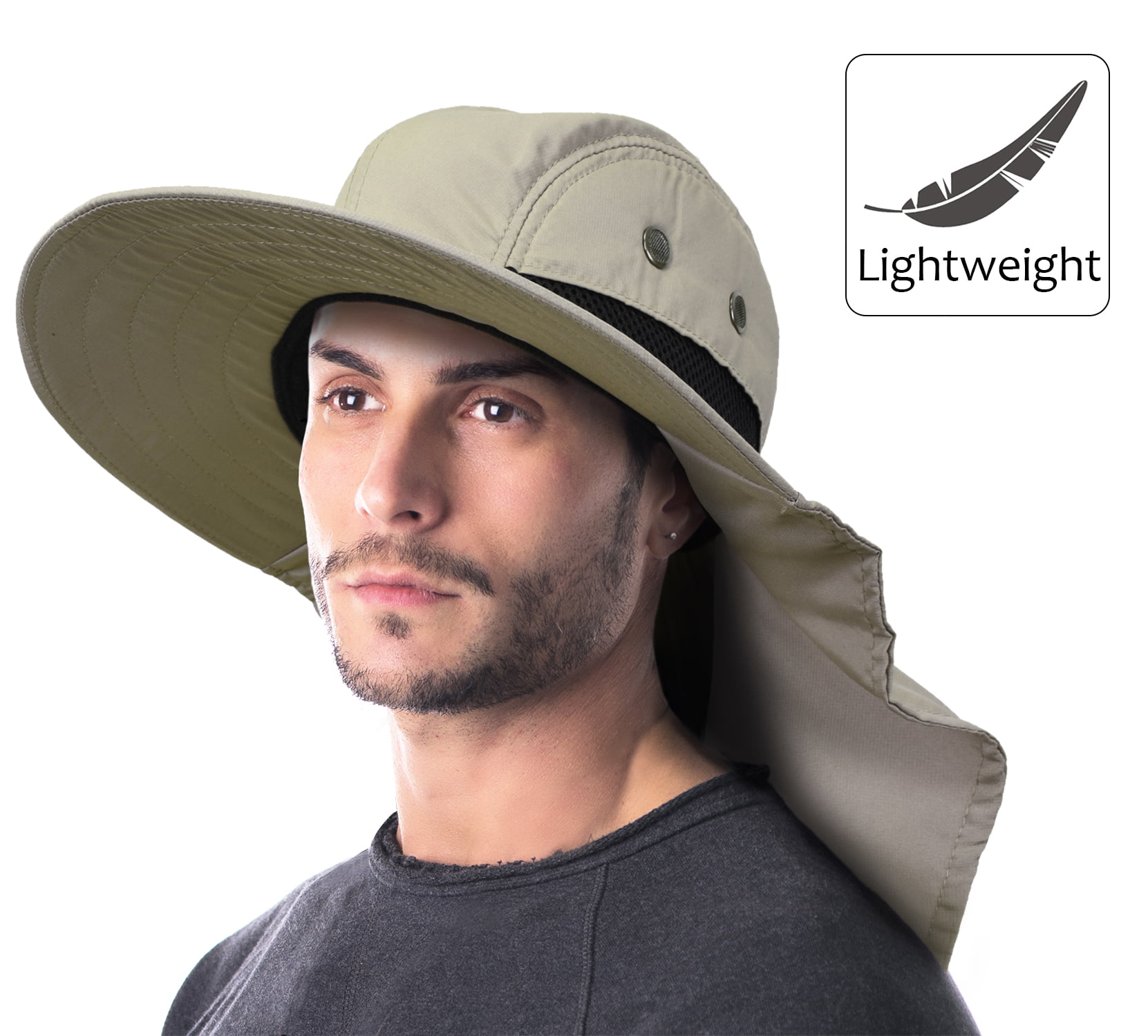 Terra Sun Hat with Neck Flap/Wide Brim/Adjustable Strap Fishing Camping ...