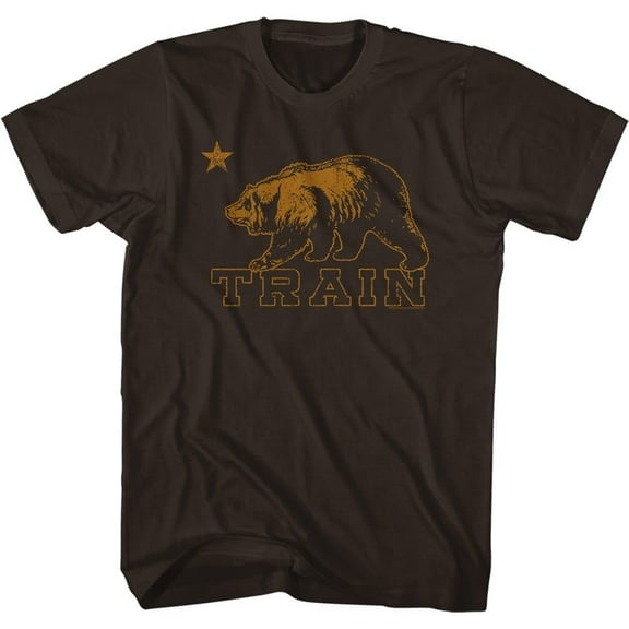 Train Bear Dark Chocolate Adult T-Shirt
