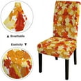 thumbnail image 4 of Dining Chair Covers Autumn Maples Leaves Chair Covers for Dining Room 6 Pack Spandex Stretch Farmhouse Dining Chair Covers Removable Washable Chair Protector for Kitchen,Wedding,Hotels, 4 of 6