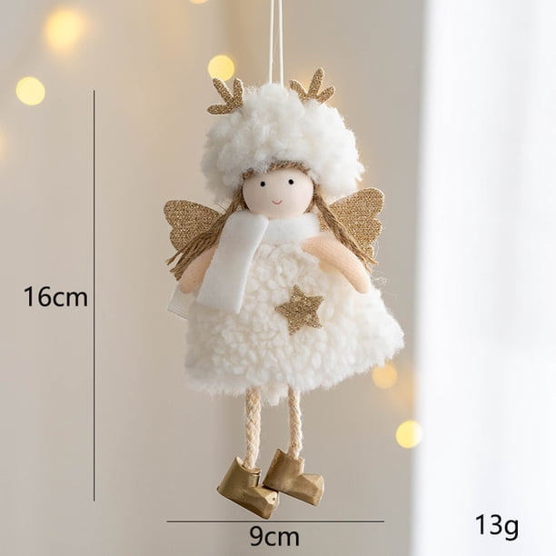 Christmas Pink Angel Pendant Plush Doll Christmas Tree Ornaments Party Home Decoration Car Decor Children Xmas New Year Gifts