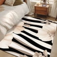thumbnail image 5 of Stripes Floral Large Area Rugs for Bedroom Living Room, Soft Non Slip Carpet Bedside Rug, Spring Flower Zebra Animal Pattern Floral Rectangle Floor Cover Kitchen Accent Rug 3'x5' for Office, 5 of 9