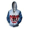 thumbnail image 2 of Sudadera con capucha y cremallera de otoño para hombre, sudadera con capucha y cremallera, sudadera con capucha con estampado de cara extraña, sudadera con capucha informal holgada para hombre, 2 of 4