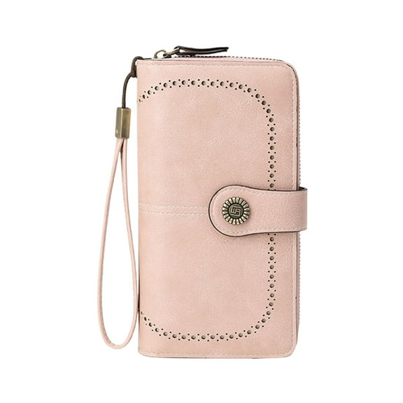 KCGYNP RFID Blocking Wallet,Women's Zipper Purse 7.5x4.3x1.4 Inch,Leather Handbag Organizer,Large Capacity Secure Card Holder