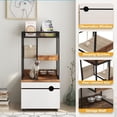 thumbnail image 5 of Litter Box Enclosure with Storage Shelves, 3 Level  Tree Tower with Elevated Feeding Bowl, Hidden Washroom Condo for Living Room, Brown, 5 of 6