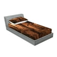 thumbnail image 2 of Ambesonne Vintage Fitted Sheet & Pillow Sham Set, Medieval Town Street, Twinxl, Tan, 2 of 2