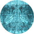thumbnail image 1 of Ahgly Company Indoor Round Persian Light Blue Traditional Area Rugs, 8' Round, 1 of 4
