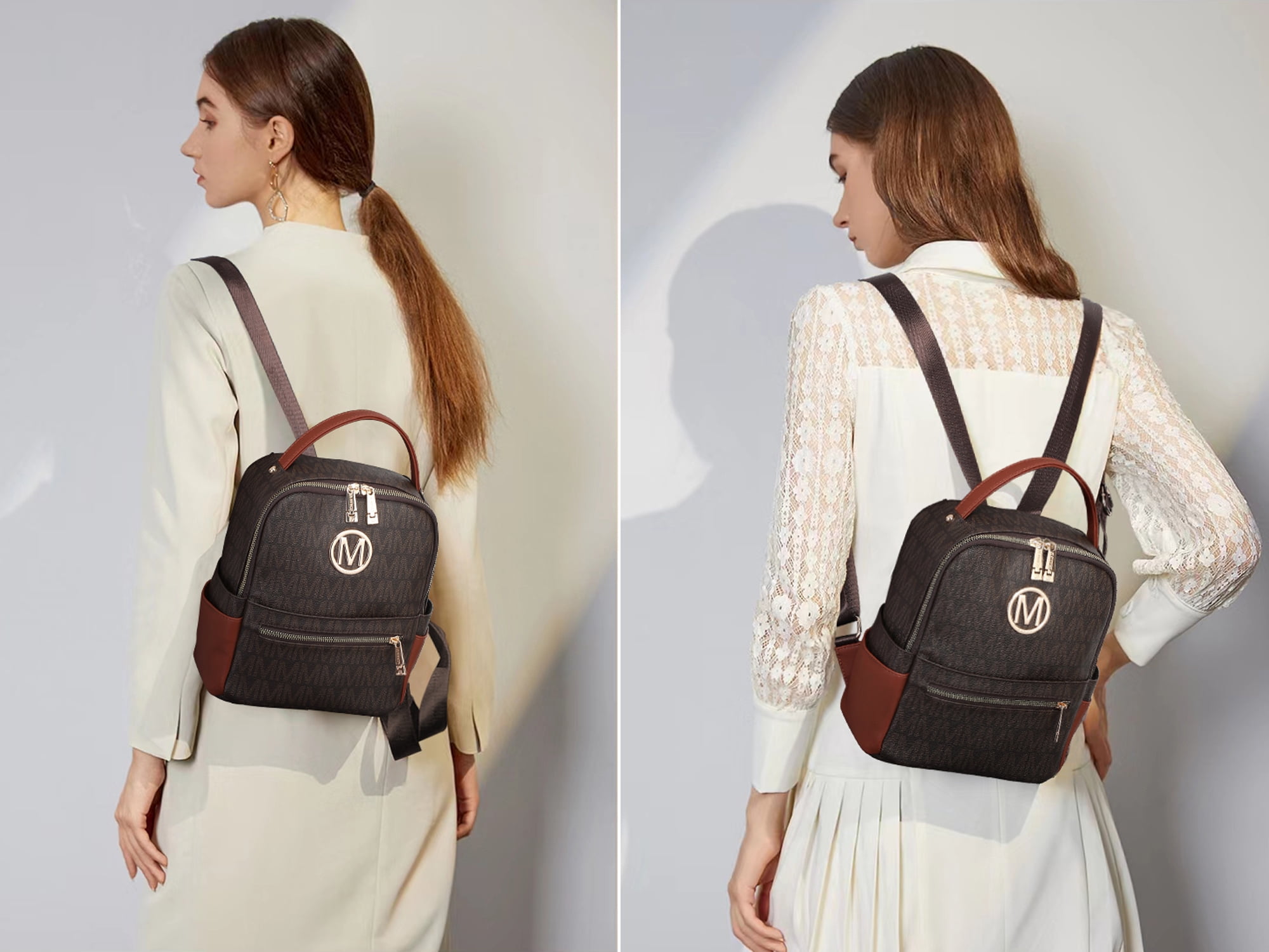 8455 MKP Small Backpack Purse Fashion Multi Pockets Daypacks with Front Zip MKP COLLECTION Mini Backpack Purse for Women Fashion Cute  main image 3