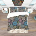 thumbnail image 3 of Designart 'Ornate Floral Texture' Bohemian & Eclectic Duvet Cover Set, 3 of 4