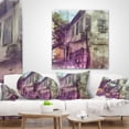 thumbnail image 4 of Designart Old City Street Watercolor Sketch - Cityscape Throw Pillow - 16x16, 4 of 5