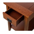 thumbnail image 3 of Wooden Chairside Table With Antique Drawer Handle, Dark Brown, 3 of 5