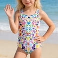 thumbnail image 2 of MEZZALL Summer Colorful Print Girls Swimwear For Swim Training And Lessons Comfortable Athletic Swim Bohemian With Cartoon / Flower Print Beachwear, 2 of 5