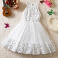 thumbnail image 4 of Vestido de Verano de Manga Corta Cuello Redondo de Encaje Bordado Malla Princesa Falda de Arco de las Niñas para Diario, Viajes, Fiestas Y Cumpleaños, 4 of 9