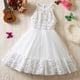 thumbnail image 4 of Vestido de Verano de Manga Corta Cuello Redondo de Encaje Bordado Malla Princesa Falda de Arco de las Niñas para Diario, Viajes, Fiestas Y Cumpleaños, 4 of 9
