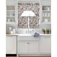 thumbnail image 3 of Pink Green Spring Floral Swag Kitchen Curtains Sets for Windows 24 Inch Length, Vintage Botanical Summer Short Window Curtain Panels Swags Valances and Tiers 3 Piece Set for Cafe/Dining Room, 3 of 5