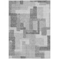 thumbnail image 5 of HomeRoots 584169 10 x 14 ft. Abstract Washable Indoor & Outdoor Rectangle Area Rug, Silver & Charcoal, 5 of 5