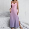 thumbnail image 2 of Puntoco Summer Satin Spaghetti Strap Cowl Neck Backless Midi Dresses for Women Elegant Tie Low Back gradient summer Dress Multicolor L(L), 2 of 8