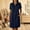 Navy, variant on QUNYINEY Short Sleeve Summer Dresses for Women Plus Size Midi Casual Black Faux Cotton Linen Shirt Dress Loose Fit Collared with Pockets Button Dresses