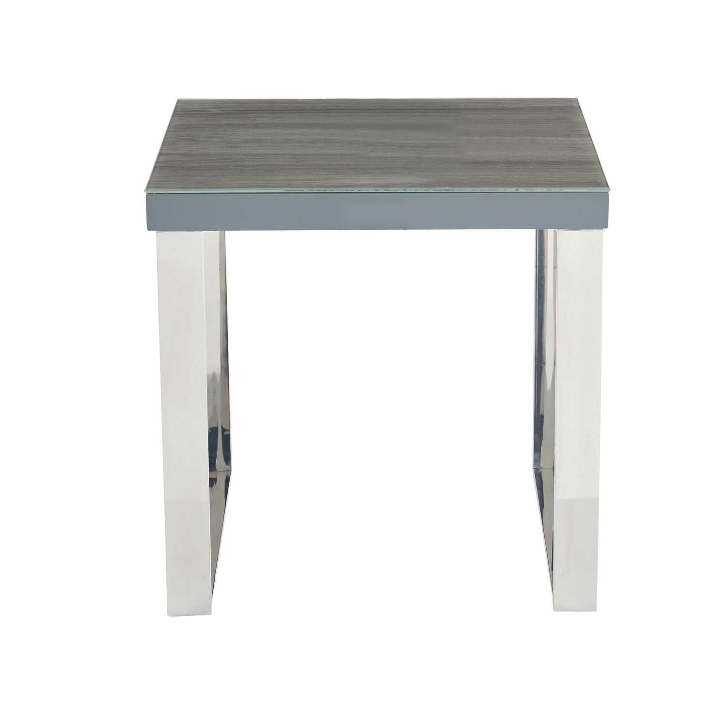 Topline Home Furnishings End Table, Stainless Steel<br>