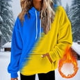 thumbnail image 2 of Erwazi Womens Fuzzy Hoodies Patchwork Oversized Pullover Hoodie Cozy Hooded Sweatshirt Fleece Jacket Fall Winter Clothes, 2 of 5
