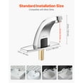 thumbnail image 3 of VEVOR Touchless Bathroom Sink Faucet, Automatic Motion Sensor Restroom Toilet Faucet Cold Water with Hole Cover Plate, Battery Operated for 9/16 in Pipe Commercial Lavatory,Chrome Plated Silver,G233M, 3 of 9