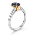 thumbnail image 3 of Gem Stone King 10K White and Yellow Gold Green Mystic Topaz Solitaire Engagement Ring for Women (1.58 Cttw, Oval 8X6MM, Gemstone Birthstone, Available in Size 5, 6, 7, 8, 9), 3 of 4