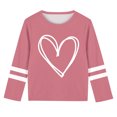thumbnail image 6 of Riecok Valentine's Day Short Sleeve Girls Boys blouses Round Neck Toddler Kids Girls Comfortable Shirt Kids Clothes Toddler Kids Girls Casual Loose Shirts Watermelon Red 7 T, 6 of 6