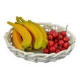thumbnail image 2 of Porcelain Fruit or Bread Basket Bowl Oval in Glossy White, 2 of 3