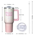 thumbnail image 2 of "Nurse" Themed 40oz Stainless Steel Tumbler, Vacuum Insulated Travel Mug, A Thoughtful and Useful Nurse Gift for Any Season or Reason, 2 of 5