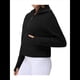 thumbnail image 2 of Sudadera con Capucha para Mujer, de Larga, Corta, con Media Cremallera y Bolsillos con Orificio para el Pulgar. Negro L, 2 of 10